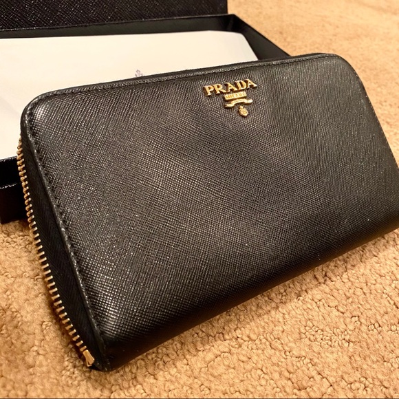 PRADA | Saffiano Leather Zip Around Wallet - Picture 5 of 11